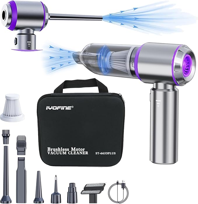 Vacuum/Air Duster 80,000RPM Super Power Mini Car Vacuum Cleaner 4-in-1 air Blower Gun Air Duster & Air Blower & Pump Hand Electric air Duster Handheld dust Blower Blower Cordless