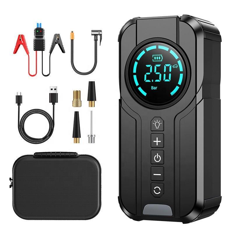 Car Jump Starter 1000A 8000mAh Battery Booster w/ Air Compressor Tire Inflator