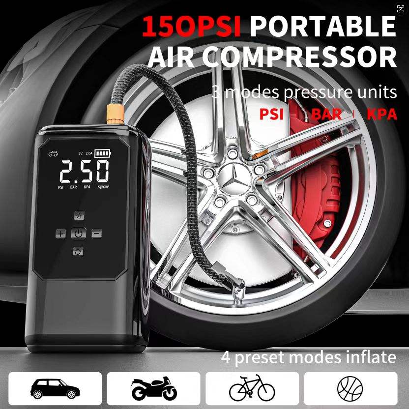 600A Peak 12V Car Jump Starter with Air Compressor & Power Bank