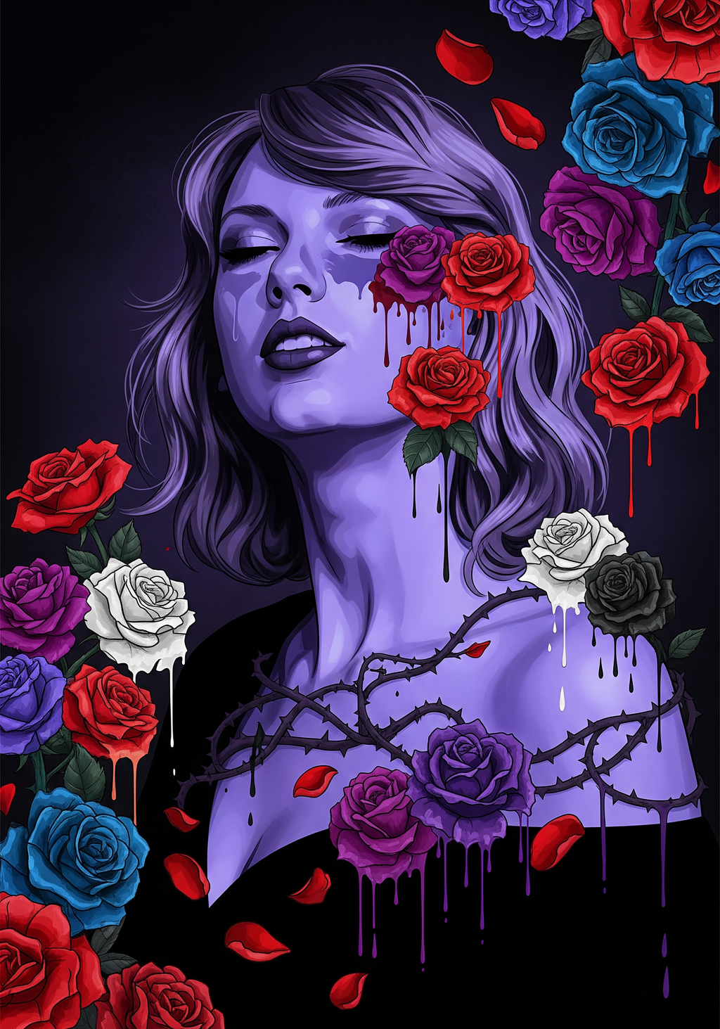 Tears & Roses – Emotional Digital Artwork Lot of 9 digital images