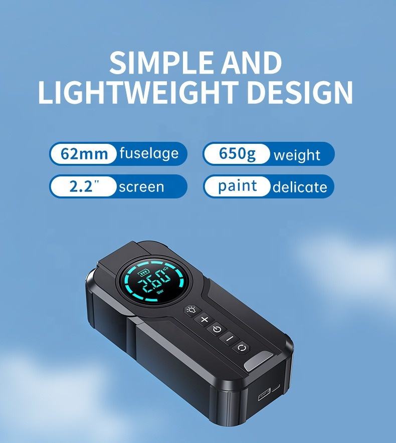 Car Jump Starter 1000A 8000mAh Battery Booster w/ Air Compressor Tire Inflator