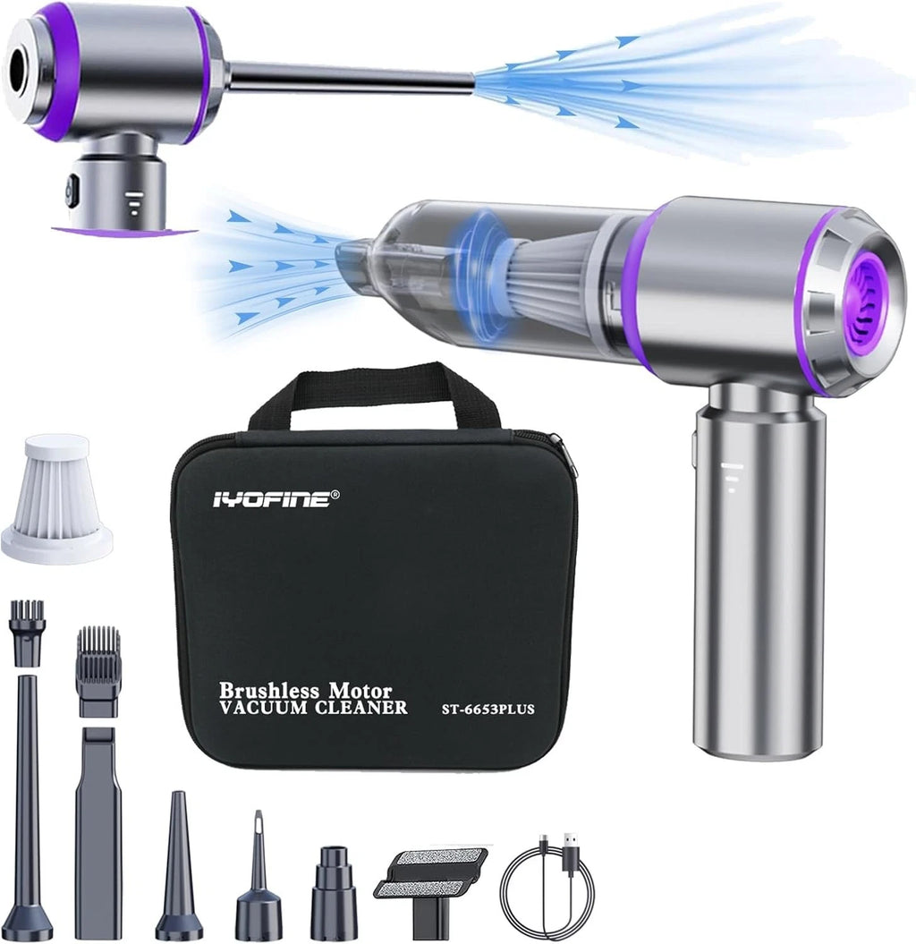 Vacuum/Air Duster 80,000RPM Super Power Mini Car Vacuum Cleaner 4-in-1 air Blower Gun Air Duster & Air Blower & Pump Hand Electric air Duster Handheld dust Blower Blower Cordless